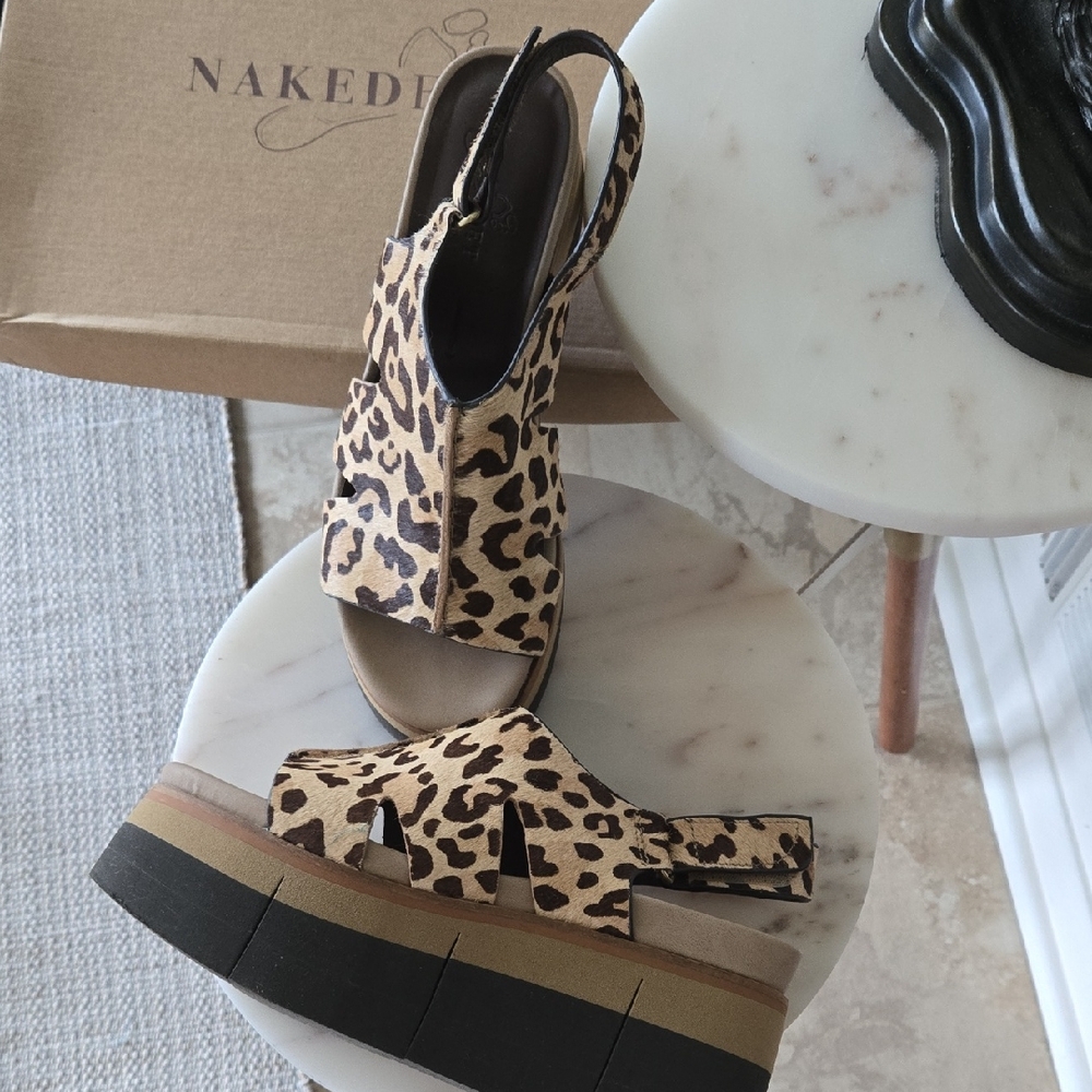 Naked Feet Brown and Black Platform Sandals
